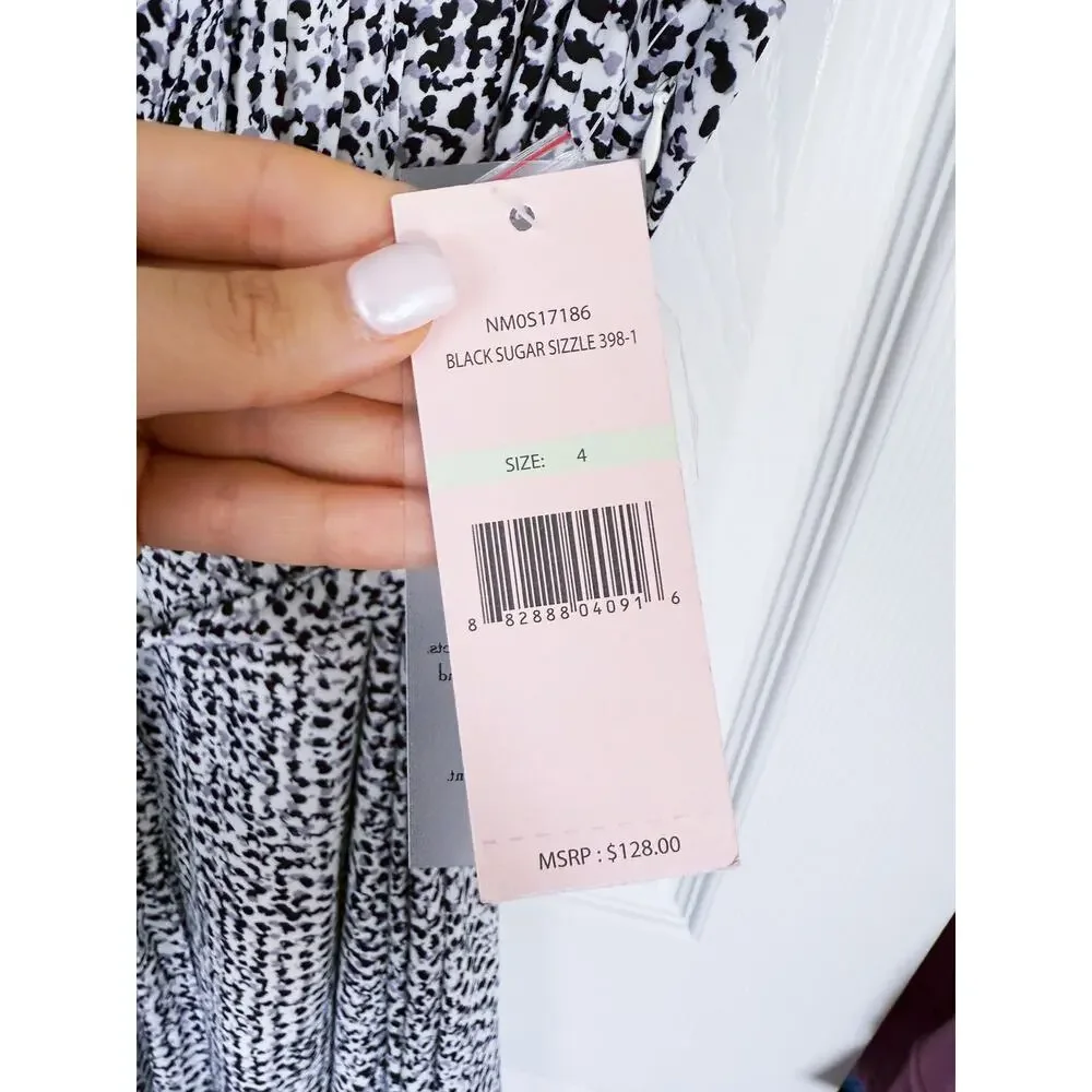 NWT Nanette Lepore Sleeveless Belted Midi Dress 4 Abstract Print Modern Career - Picture 5 of 11